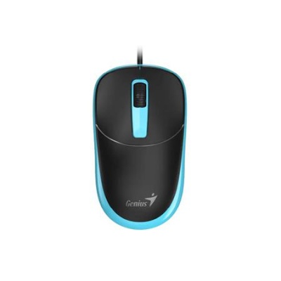 Myš, drôtová, optická, normálna veľkosť, USB, GENIUS "DX-123", čierna-modrá