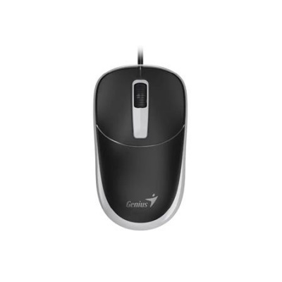 Myš, drôtová, optická, normálna veľkosť, USB, GENIUS "DX-123", čierna-sivá