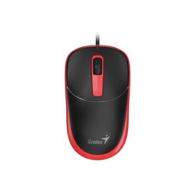 Myš, drôtová, optická, normálna veľkosť, USB, GENIUS "DX-123", čierna-červená