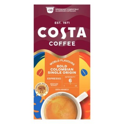 Kávové kapsule, kompatibilné s Nespresso®, 10 ks, COSTA "Bold Colombian Single Origin Espresso"