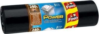 Vrecia na odpadky, 240 l, 8 ks, 118x145 cm, 43 µ, FINO "Power"
