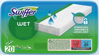 Utierky na podlahu, vlhčené, náhradná nápň, 20 ks, SWIFFER "Sweeper", citrusová vôňa