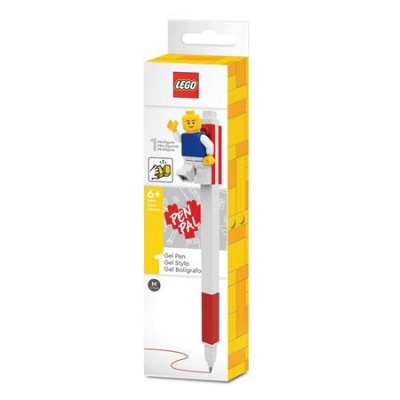 Gélové pero, 0,7 mm, s uzáverom, s mini figúrkou, LEGO, červené