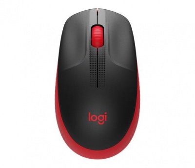 Myš, bezdrôtová, optická, USB, LOGITECH, "M190", červená