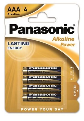 Batéria,  AAA mikrotužková, 4 ks, PANASONIC "Alkaline power"