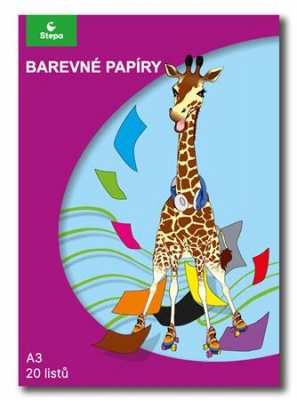 Farebný papier,  A3, 80 g, 2x10 listov  STEPA, mix farieb