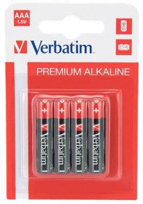 Batéria, AAA, mikrotužková, 4 ks, VERBATIM "Premium"