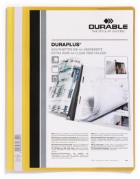 Rýchloviazač, A4, široký, priehľadné vrecko, DURABLE "DURAPLUS®", žltý