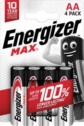 Batérie, AA, tužková, 4 ks, ENERGIZER "Max"