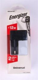 Sieťová nabíjačka, 2xUSB-A, 12W/2,4A, ENERGIZER