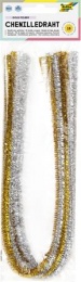 Žinilkové drôtiky, 50 cm, FOLIA, zlaté-strieborné
