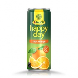 Džús, 100%, 0,33 l, RAUCH "Happy day", pomaranč