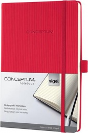 Zápisník, exkluzívny, A4, linajkový,97 strán, tvrdá obálka, SIGEL "Conceptum", červená