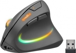 Myš, bezdrôtová, optická, vertikálna, USB, SPEEDLINK "Piavo Pro", čierna