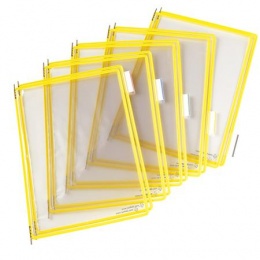 Prezentačná tabuľa, A4, oceľový rám, DJOIS, žltá