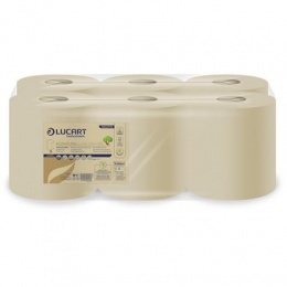 Papierové utierky, kotúčové, 2 -vrstvové, LUCART "L-One Maxi 450", havana hnedé