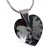 Retiazka, prívesok v tvare srdiečka, s Black Diamond krištáľom SWAROVSKI®, 18 mm, ART CRYSTELLA®